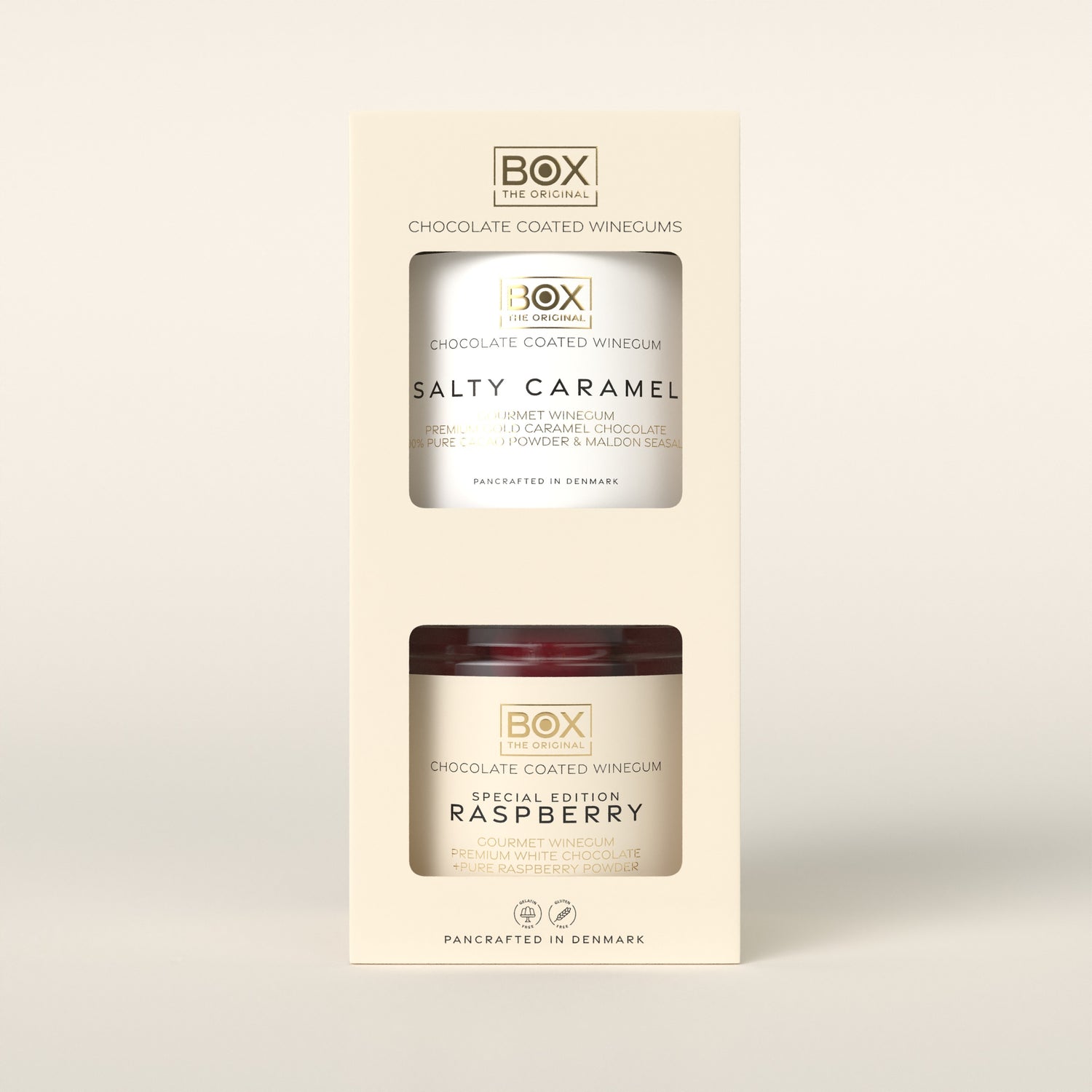 GESCHENKBOX 2 - E - Salziges Karamell + Himbeere