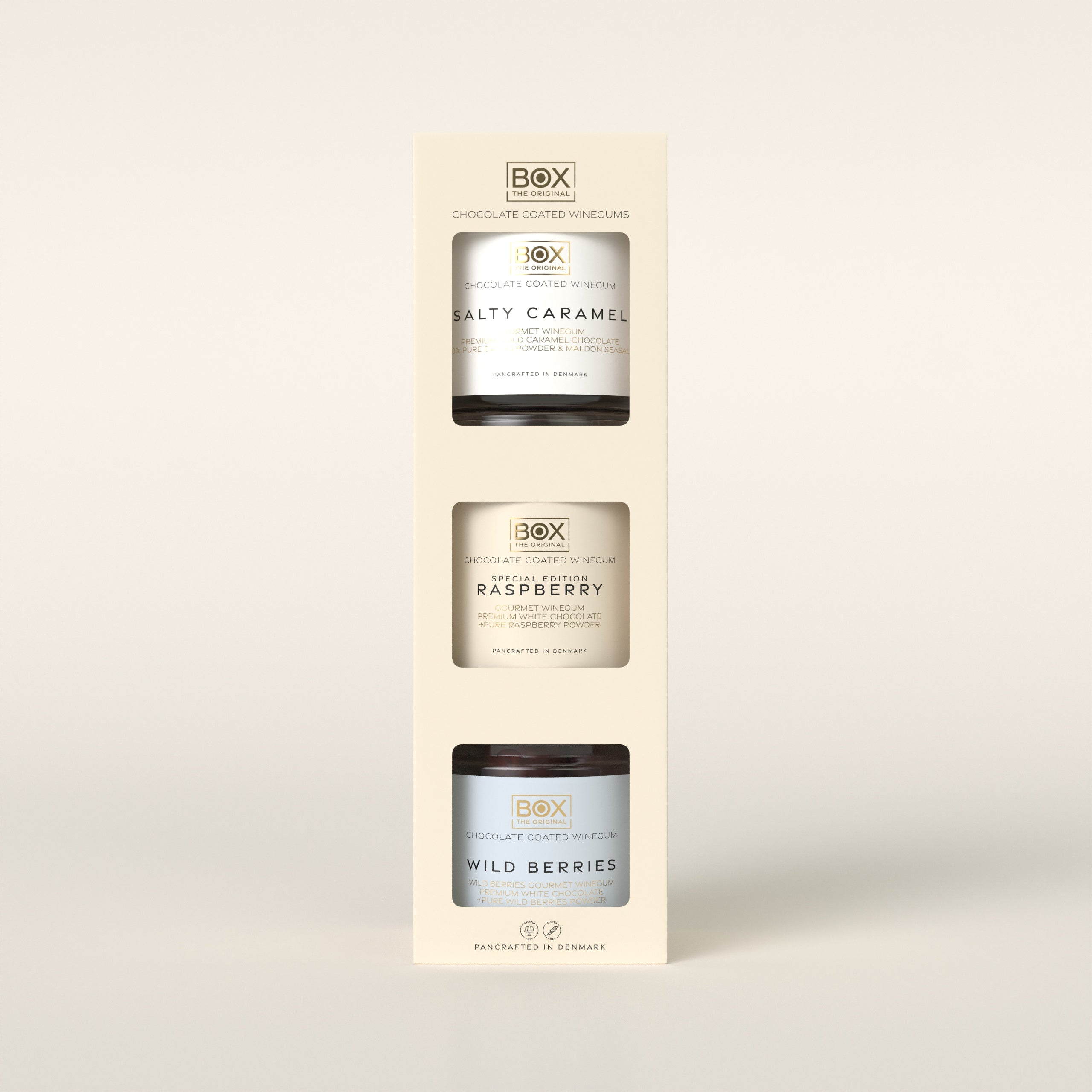 GESCHENKBOX 3 - B - Salziges Karamell + Himbeere + Waldbeeren